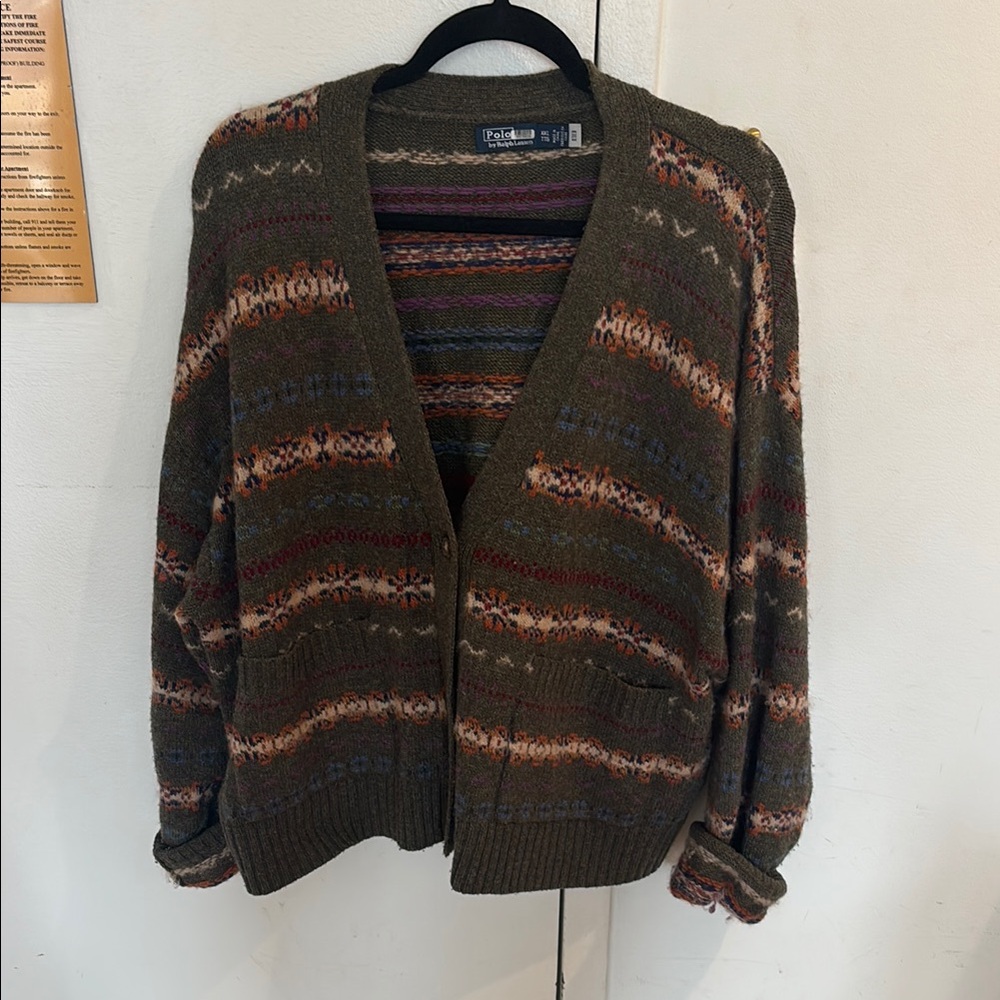 Polo blue label by Ralph Lauren Patterned Knit Cardigan